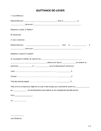 Quittance De Loyer Gratuite Modele Word Et Pdf A Telecharger