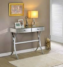950355 Mirror Paneled Hall Console Table With X Shaped Legs And Drawers Mirrored Console Table Contemporary Console Table Hall Console Table
