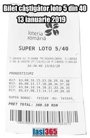Maybe you would like to learn more about one of these? Biletul Castigator La Tragerea Loto 5 Din 40 Din 13 Ianuarie 2019