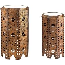 Moroccan Mirror Top Side Table Set Of 2 Moroccan Side Table Moroccan Table Side Table