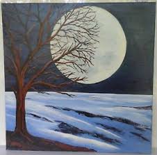 Moderne malerei in acryl karin haase : Baum Im Winter Acryl Gemalde Leinwand Bild Gross Gemalt Unikat Original Modern Ebay