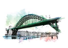 Tyne Bridge Newcastle Art Print Newcastle Illustration Etsy Newcastle Bridge Art Art Prints