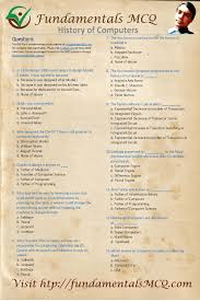 History Of Computers Mcq Questions Computer History Computer Jobs Mcq