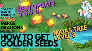 Match everything in your world to create life and heal the land! Merge Dragons Midas Tree Level 8 How To Get Golden Seeds New Update V 4 9 0 Youtube