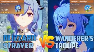 Consumes a certain amount of stamina to deal aoe hydro dmg. Dps Ganyu Builds Blizzard Strayer Vs Wanderer S Troupe Youtube