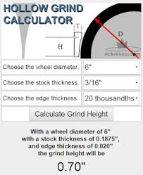 Diy Knifemakers Info Center Hollow Grind Calculator