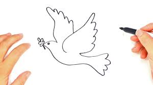 How to make a peace dove at home? How To Draw The Dove Of Peace Cute Drawings Youtube