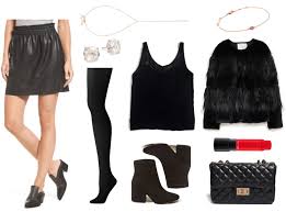 Leather Mini Skirt Outfits For Fall Winter
