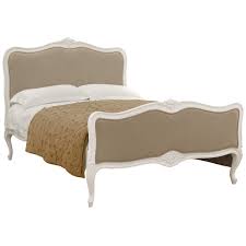 Provencal Linen Upholstered Bed French Style Bed French Bed Antique White Furniture