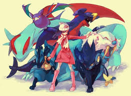 Platinum With Salamence Crobat Lucario Luxray Walrein And Garchomp Anime Pokemon Teams Pokemon