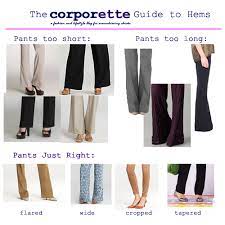 The Proper Hem Lengths For Women S Pants And Tips On Commuting Fashion How To Hem Pants Pants For Women