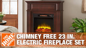 With other recessed electric fireplaces now on the market pick the one that represents the most realistic flame and backed by industry leading customer service. Chimney Free 23 Inch Electric Fireplace Set The Home Depot Youtube