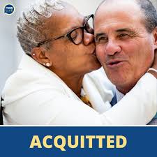 Sonya McKnight kisses her lawyer, Brian McMonagle , after leaving the  Dauphin County Courthouse acquitted