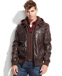 Guess Jacket Fleece Hood Leather Bomber In Black Leather Jacket Leather Jacket Men Leather Jeans Men