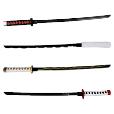 While most nichirin blades take on colors as a solid band running down the length of the blade, the coloration on zenitsu's blade is unique in that it instead forms a lightning bolt motif down the length of the blade. Demon Slayer Anime Ninja Knife Tanjirou Inosuke Zenitsu Tomioka Cosplay Sword Allcosplay Com