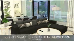 It is a modern style single storey house with outstanding and unique geometric design. Luxury Glass House With Inside Pool Download Tour Cc Creators The Sims 4 Part2 Youtube