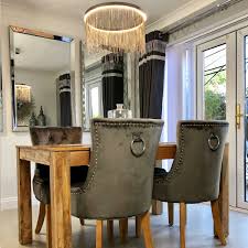 Jul 24, 2021 · marble dining tables with french velvet knocker chairs. Verona Dining Chair In Grey Velvet With Chrome Knocker And Oak Legs Dining Chairs Velvet Dining Chairs Chairs For Small Spaces