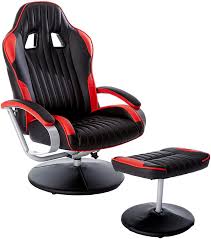 Homycasa Pu Upholstery Recliner Ottoman Chair Racing Style Bucket Seat Black Red Home Kitchen Furn In 2020 Chair And Ottoman Wicker Dining Chairs Furniture