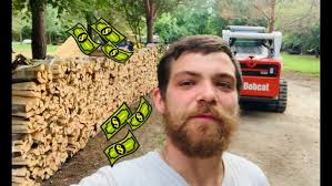 MAKING CAMPWOOD! CUTTING SPLITTING WRAPPING AND SELLING