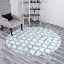 سجادة أرضية 200 200 سم دائرية فرو تيفاني و أبيض home decor contemporary rug kids rugs