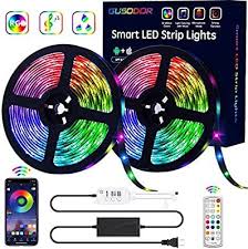 Amazon Com Gusodor Led Strip Lights Rgb Strips 32 8ft Tape Light 300 Leds Smd5050 Waterproof Music Sync Led Strip Lighting Strip Lighting Rgb Led Strip Lights
