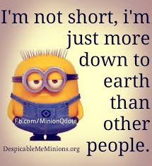 I M Not Short I M Just More Down To Earth Than Other People Ha Ha I Am Short But This Still Makes Me Laug Minions Funny Funny Minion Quotes Funny Quotes