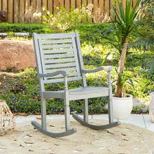 Jarrard Solid Acacia Wood Patio Rocking Chair In 2020 Patio Rocking Chairs Teak Rocking Chair Rocking Chair Porch