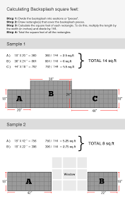 How To Measure For Back Splash Area Length Width Inches 144 Areas Square Footage Tile Backsplash Backsplash House Search