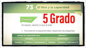 Matemáticas → álgebra → polinomios → quinto grado. Desafio 73 Quinto Grado El Litro Y La Capacidad Paginas 140 Y 141 Libro De Matematicas De 5 Grado Youtube