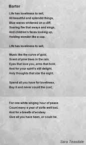 Barter Poem By Sara Teasdale Poem Hunter Sara Teasdale Poems Poetry Words