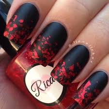 Black And Red Ombre Nails Matte Black Matte And Red Black Nail Designs Red Nails Cute Nails