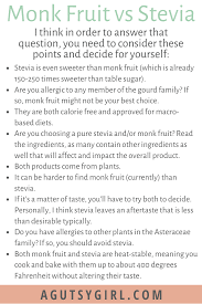 Monk Fruit Vs Stevia A Gutsy Girl