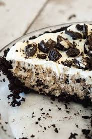 Oreos, chocolate chip cookies, shortbread, graham crackers) 2 layers of pudding and/or no bake cheesecake (use your favorite flavor pudding mixes) whipped cream or cool whip. Oreo Pie This Is Not Diet Food