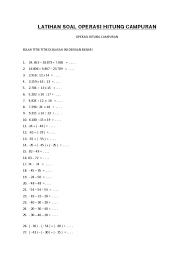 Soal matematika tentang operasi hitung bilangan campuran dan kunci jawaban. Soal Latihan Operasi Hitung Campuran Bilangan Kelas 9 Smp Pdf Jawabanku Id