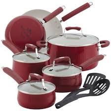 Cook like a professional chef with the right pots and pans for all your cooking needs. Paula Deen Savannah Collection Aluminum Nonstick 12 Piece Nonstick Cookware Set Red By Paula Deen Fi Cookware Set Pots And Pans Sets Nonstick Cookware Sets