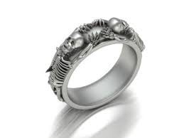Gentleman's Sterling Silver Skeleton Band