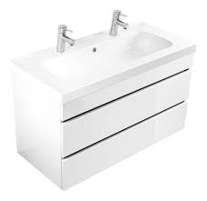 Meuble Salle De Bain Talis 100 Double Vasque Blanc Tiroirs Sans Poignees Meuble Salle De Bain Meuble Sous Vasque Meuble Double Vasque