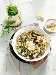 Risotto Aux Champignons Des Bois Recept Voedsel Ideeen Risotto Koken