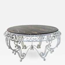 Beautiful iron and wood coffee tables for home interior design. Gilbert Poillerat Painted Wrought Iron Marble Top Coffee Table In The Manner Of Gilbert Poillerat