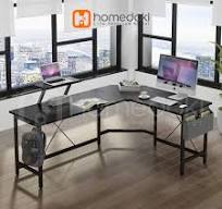Homedoki Meja Kerja L / Meja Komputer / Meja Kantor / Meja Belajar  Aesthetic / Meja Belajar