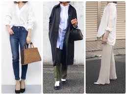 アラフォー女性を素敵に見せる 白シャツの正解コーデ 白シャツ シャツ スリムパンツ