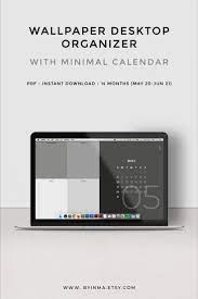 Desktop Wallpaper Organizer With 2020 2021 Calendar Minimalist Desktop Background Digital Desktop Wallpaper Organizer Desktop Wallpaper Desktop Organization