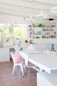 Craft rooms deserve a bold hand with color and glamour, so extend the accent shade you've chosen throughout the space onto your organization tools. Beautifully Organized Craft Rooms Craft Room Design Craft Room Home