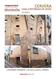 Planta baja y primer piso de una casa junto a la. Finca En Venta En Cervera Lleida 15 000 Fiv10674 Bienesonline