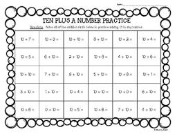 Be proud of your mathematical ability! Adding 10 Plus A Number Practice Worksheet Mental Math By 4 Little Baers