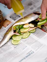 Place flounder on grill and season. How To Cook Barbecued Fish Features Jamie Oliver