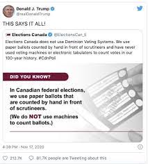 Trump Uses Elections Canada Tweet Countering Misinformation To Undermine Us Democracy The Charity Report