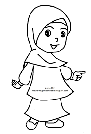 Koleksi gambar mewarnai islami untuk anak tk dan sd. Gambar Mewarnai Anak Muslim Dan Muslimah Hijabfest