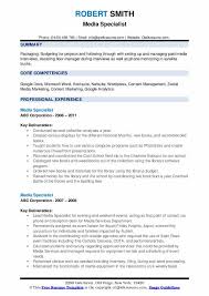 Media Specialist Resume Samples Qwikresume