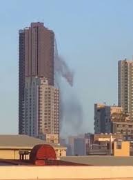 An earthquake measuring 5.9 on the richter scale has hit the philippines, in the batangas province, south of manila. Water Cascades Down From The Rooftop Of A Skyscraper As A 6 1 Magnitude Earthquake Hits Manila Bored Panda